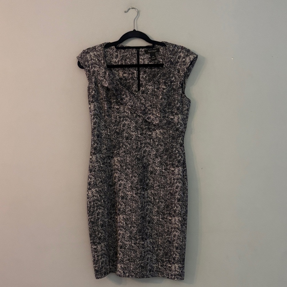 White House Black Market Black and White Sheath Dress